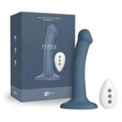 Dildo com Ventosa e Vibrador Recarregável Go Vibe Nina 17cm x 3,5cm Recarregável Azul