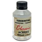 Diluente Vegetal Natural de Tinta a Oleo Terebintina 100 Ml Acrilex