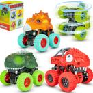 Dinosaur Monster Truck Beestech para meninos de 2 a 5 anos, pacote com 4