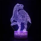 Dinossauro 3D colorido com luz noturna com controle remoto para crianças