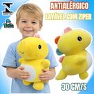 Dinossauro de Pelúcia Infantil 30cm Amarelo Antialérgico com Zíper