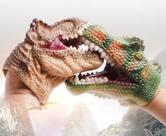 Dinossauro Hand Puppet, 2 peças de borracha macia realista para pais e filhos