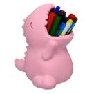 Dinossauro Rosa Baby Porta Caneta Lápis Objeto Decoração Infantil 3D Quarto