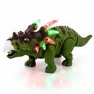 Dinossauro Triceratops de Brinquedo Luzes LED Coloridas Anda e Mexe o Rabo a Pilha Menino Dinossauro Triceratops de Brinquedo Luzes LED Coloridas Anda e Mexe o Rabo a Pilha Menino