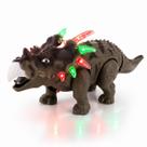 Dinossauro Triceratops de Brinquedo Luzes LED Coloridas Anda e Mexe o Rabo a Pilha Menino Dinossauro Triceratops de Brinquedo Luzes LED Coloridas Anda e Mexe o Rabo a Pilha Menino