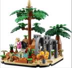Diorama de Brinquedo LEGO Savana Africana 40784 com Elefante e Cegonha