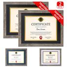 Diploma Frame de vidro temperado Temgee 8,5x11 com tapetes 11x14, conjunto 2