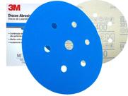 Disco Abrasivo 3M Hookit Blue 400 321U 7 Furos - 50 Unidades Disco Abrasivo 3M Hookit Blue 400 321U 7 Furos - 50 Unidades