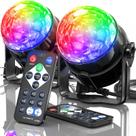 Disco Ball Light MSUOVH 7 cores Strobe Sound Activated, pacote com 2 unidades