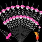 Disco Ball Straws CLESDF Mirror Silver com chapéu de cowboy x24