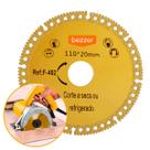 Disco Corta Tudo Aço Diamantado 110mm Multiuso Furo 20mm Porcelanato Cerâmica Vidros Aço PVC Corte em 45 graus ou Reto.