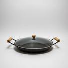Disco De Arado 30cm Chapa De Aço Paella Com Tampa Vidro