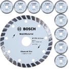 Disco de Corte Diamantado Turbo Multimaterial 110X20mm Kit 10 Unidades BOSCH