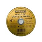 DISCO DE CORTE FERRO AÇO INOX 4" POL FURO 16mm BOMBER BOM-5108 KIT C/10 UN
