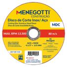 Disco de Corte Inox / Aço 115mm MDC (63030119) - Menegotti