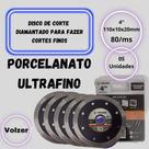 Disco de corte porcelanato 4'' 110x10x20mm 80m/s (cx 05-un) - Volzer