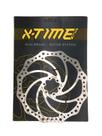Disco de Freio Rotor Bike 203mm X-Time Aço Inox 6 Parafusos de Fixação