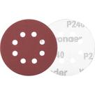 Disco de lixa com costado em pluma 125 mm grão 240 com 8 furos embalagem com 10 peças VONDER