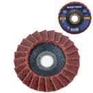 Disco de lixa flap para polimento metal / aco / aluminio 115mm 4.½'' grao grosso