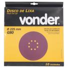 Disco de Lixa G-080 225mm 10 Pecas Vonder Disco de Lixa G-080 225mm 10 Pecas Vonder
