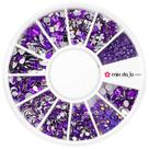 Disco de micro pedrarias roxo decoração unhas art nail