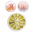 Disco Decoração de Unhas Nail Art Pedrarias 12 Modelos Diversas Dourado