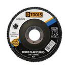 Disco Flap Curvo 4,5'' Grão 100 Para Metal E Inox - Dtools Disco Flap Curvo 4,5'' Grão 100 Para Metal E Inox - Dtools