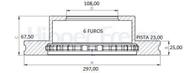 Disco Freio Dianteiro Ventilado Hilux SR Turbo 3.0 05/..C/6 furos(Par) - HIPPER FREIOS Disco Freio Dianteiro Ventilado Hilux SR Turbo 3.0 05/..C/6 furos(Par) - HIPPER FREIOS
