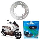 Disco freio pcx 150 2018 em diante traseiro + pastilha