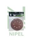 DISCO LIXA GRAO 120 SECO 5” POL C/tiras autocolantes 8 FUROS 10 UND NP TOOLS