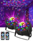 Disco Party Lights Outerman com 2 unidades de disco com 18 LEDs ativados por som