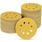 Discos de lixar POTUINOM 100 PCS 12,7 cm, 8 furos, 60 grãos para lixadeira Discos de lixar POTUINOM 100 PCS 12,7 cm, 8 furos, 60 grãos para lixadeira