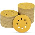 Discos de lixar POTUINOM 100PCS 180 Grit 12,7 cm com 8 furos Discos de lixar POTUINOM 100PCS 180 Grit 12,7 cm com 8 furos