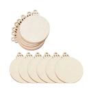 Discos De Madeira Natural 10 Peças Pré-Perfuradas Redondas Para Artesanato DIY Decoração De Natal
