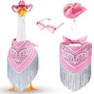 Disfraz de Ganso Vaquera Disco Sunnymove con Bandana de Flecos Rosa