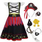 Disfraz de Pirata para Niñas Eledobby Vestido para 4T y 5T Disfraz de Pirata para Niñas Eledobby Vestido para 4T y 5T