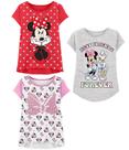 Disney Minnie Mouse Kit com 3 Camisetas para Meninas, Tamanho 3T