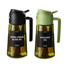 Dispensador De Azeite Em Vidro Verde Escuro 16oz, Garrafa 2 Em 1 Para Pulverizar E Verter Óleo Com