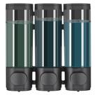 Dispensador de chuveiro Pollock de 3 câmaras 900mL para shampoo preto