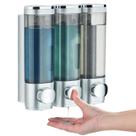 Dispensador de chuveiro Pollock, shampoo e condicionador de 3 câmaras