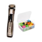 Dispensador De Clipes De Papel Portátil Com Refil, Mini Grampeador Manual