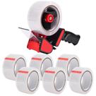 Dispensador de fitas Zuvo Heavy Duty com 6 fitas de embalagem transparentes