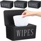 Dispensador de lenços umedecidos para bebês Singhoow, pacote com 3, preto, 21x13x10 cm