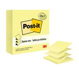 Dispensador de notas pop-up Post-it 7,6 x 7,6 cm, amarelo canário, 24 almofadas