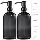 Dispensador de sabão GMISUN Black Glass 500mL Bomba de aço inoxidável