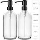 Dispensador de sabão GMISUN Glass 500 mL com bomba de aço inoxidável, pacote com 2