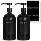 Dispensador de sabão RYTOXILO Black Glass com bomba de aço inoxidável