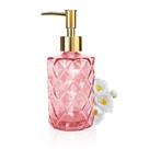 Dispensador de sabão YTDTKJ Glass 330 ml com bomba dourada rosa