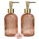 Dispensador de sabão YYTSGG Glass com bomba de plástico dourado 400 mL, 2 unidades