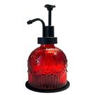 Dispensador de sabonete Birugen Vintage Glass 250mL Vermelho